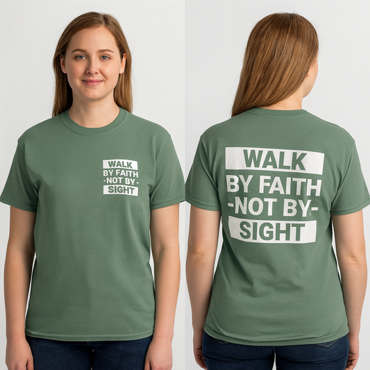 Walk By Faith, Not By Sight Christian Heavyweight T-Shirt
