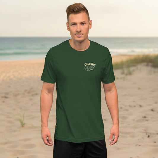 Covered by Grace men’s t-shirt front view