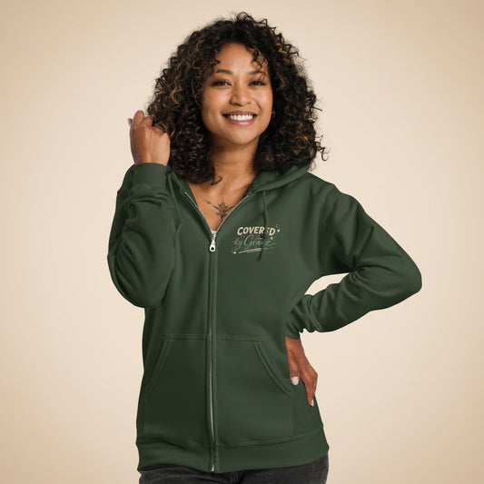 Zip-up hoodie with soft fleece interior