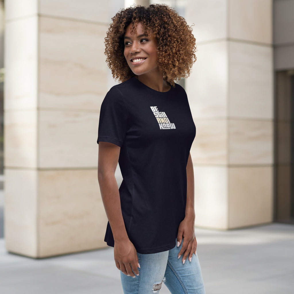 Women’s Christian apparel relaxed fit Be Still and Know design