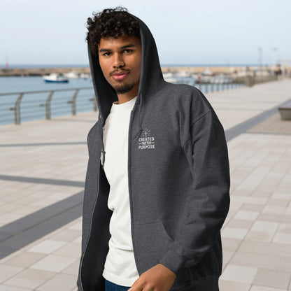 Casual unisex hoodie with metal zipper