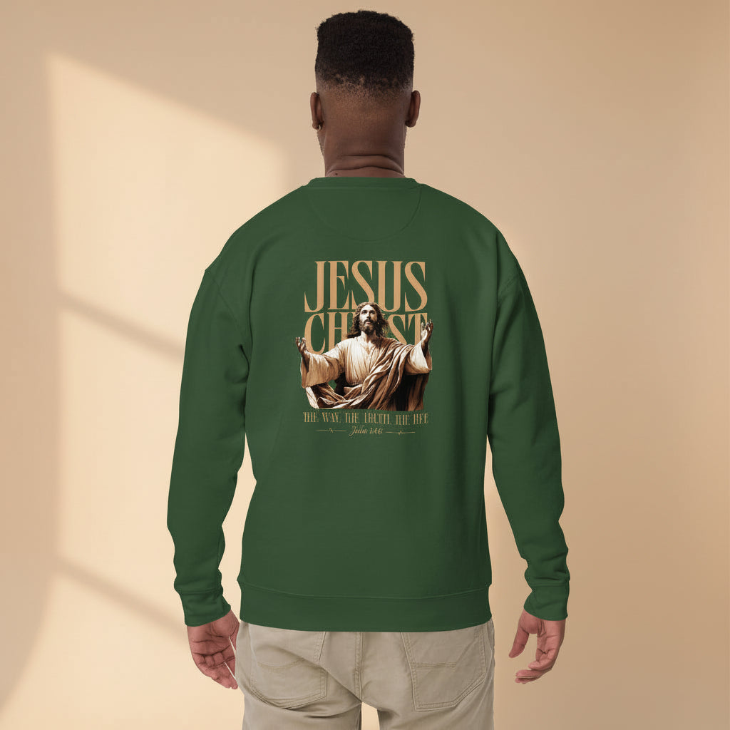Neutral tone Christian faith sweatshirt