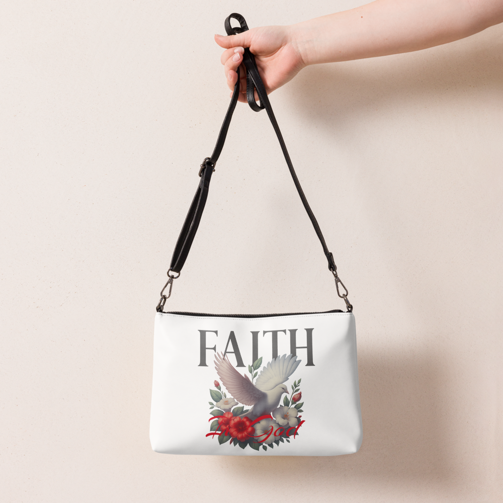 Christian Crossbody Bag “Faith in God” Dove & Floral Design