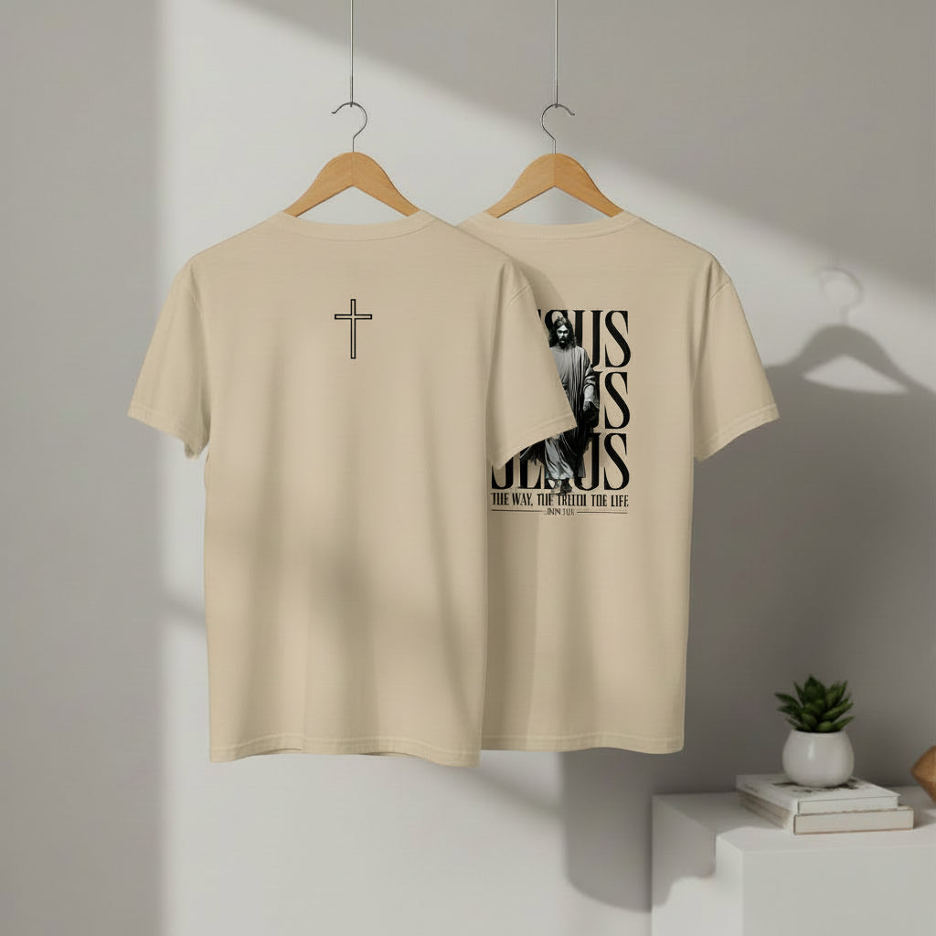 Unisex short-sleeve t-shirt with minimalist front graphic
