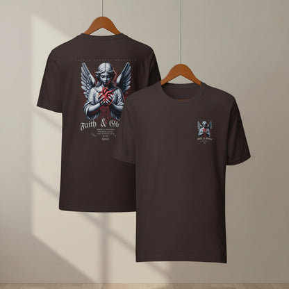 Faith and Glory unisex Christian t-shirt front view