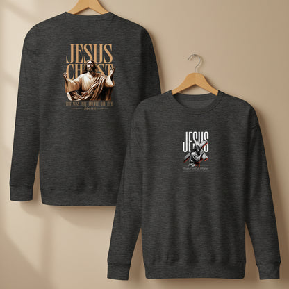 Jesus Christ faith based graphic crewneck sweater