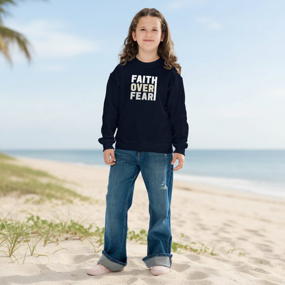 Kids faith-based sweatshirt soft fleece fabric