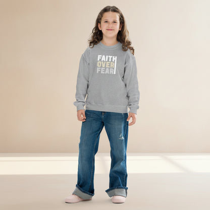 Faith Over Fear sweatshirt for kids casual wear